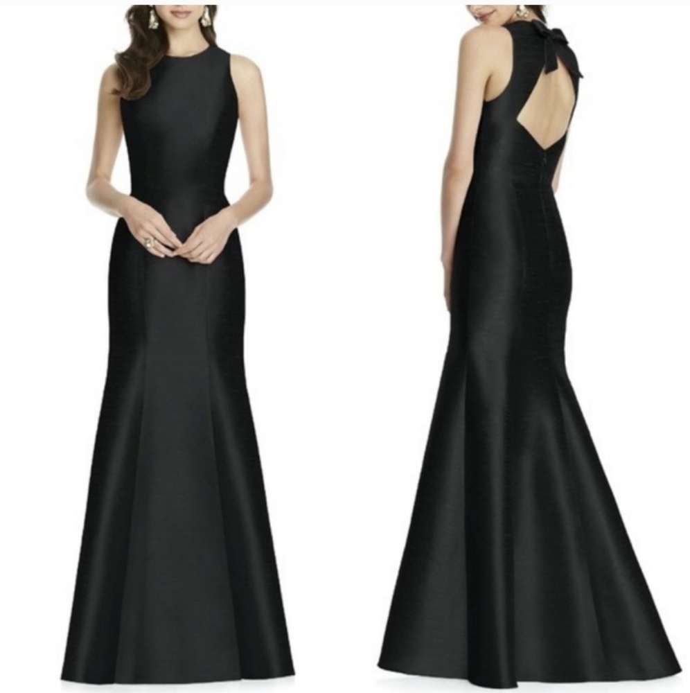 ALFRED SUNG Black Sleeveless Open-Back Maxi Dress
